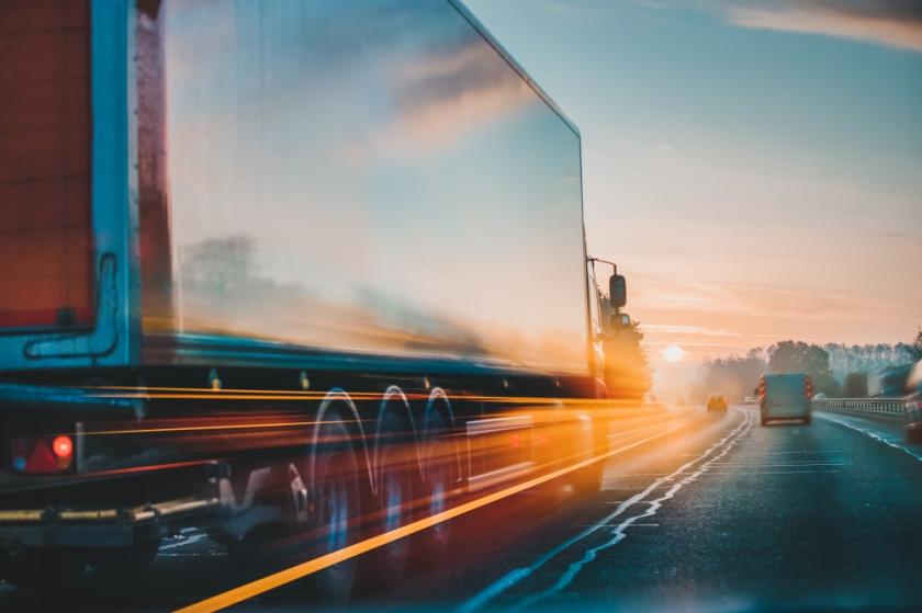 Lorry On Motorway